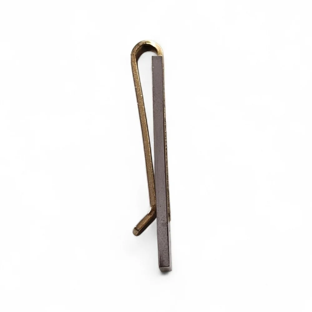Dior Two Tone Vintage Tie Bar Clip In Silver And Gold